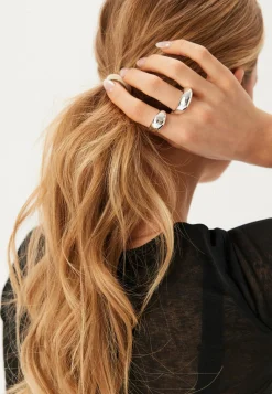 Dune Rings, 2-in-1 Set, Silver