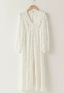 Embroidered Midi Dress