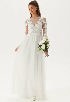 Floral Embroidered Tulle Wedding Gown