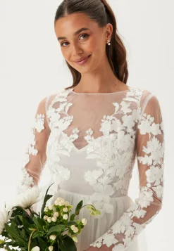 Floral Embroidered Tulle Wedding Gown