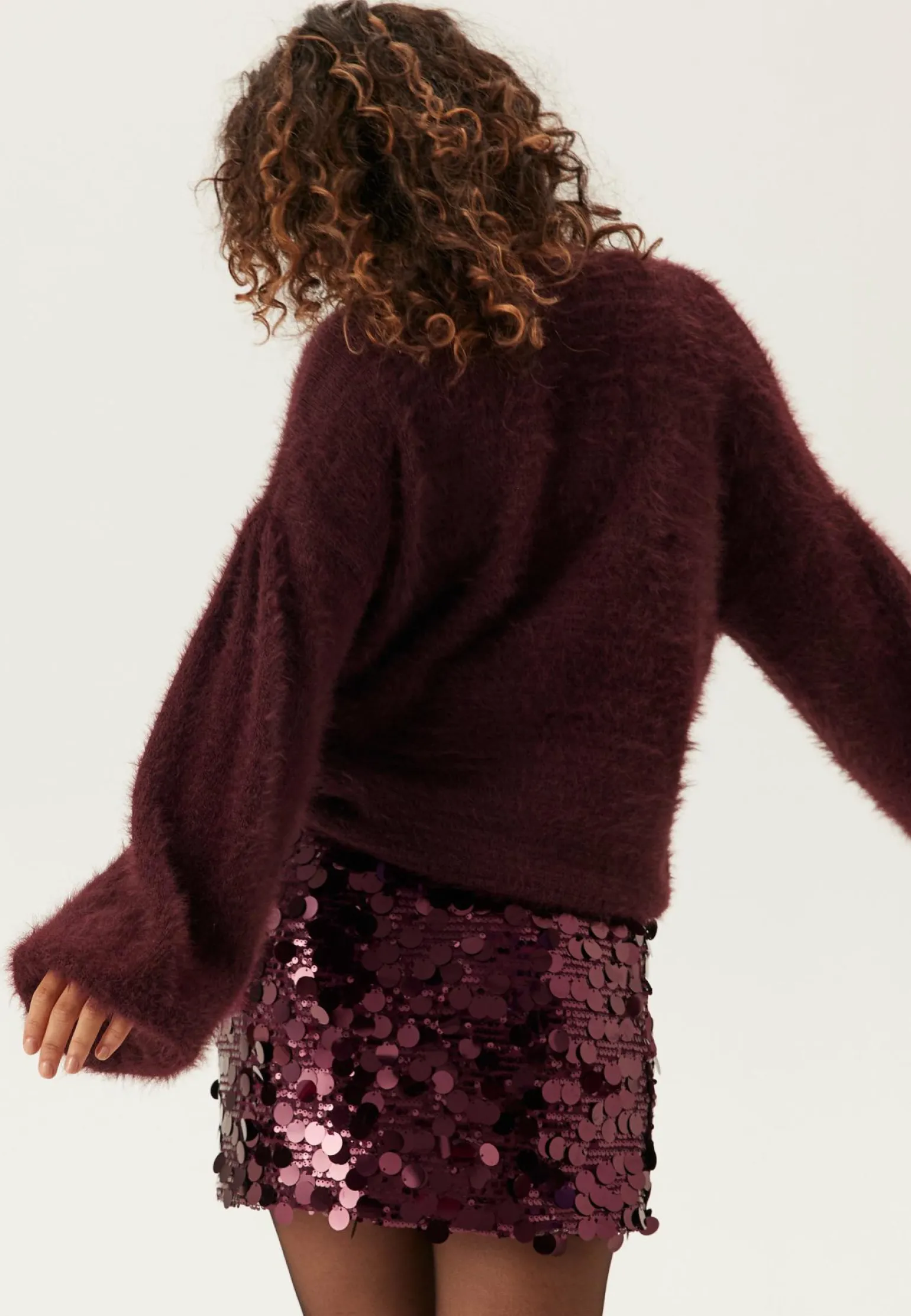 Fluffy Knitted Pearl Cardigan