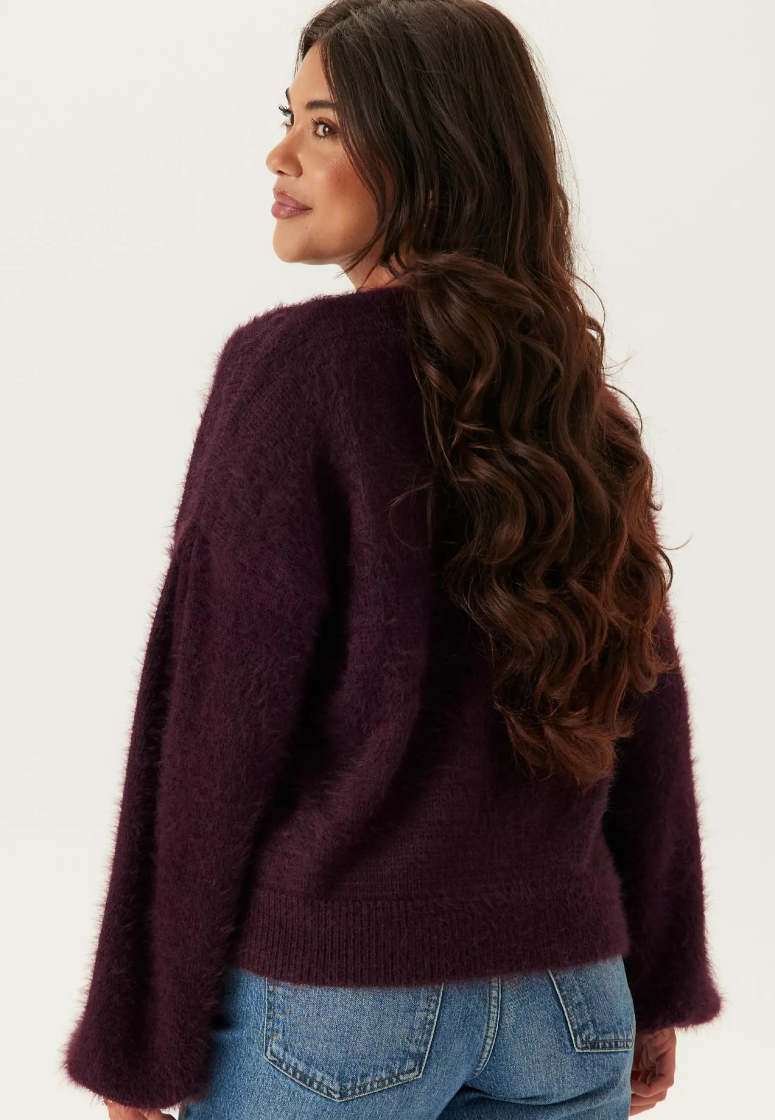 Fluffy Knitted Pearl Cardigan