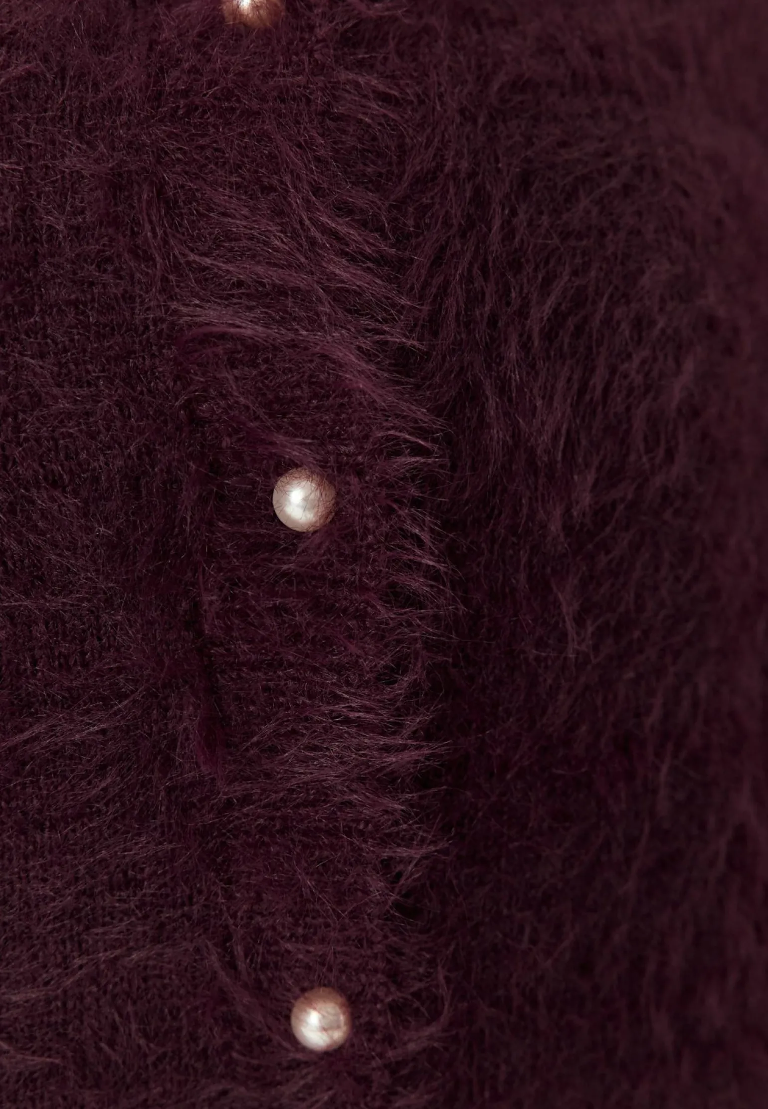 Fluffy Knitted Pearl Cardigan