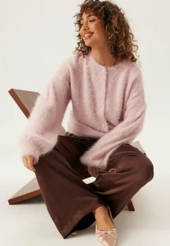 Fluffy Knitted Pearl Cardigan