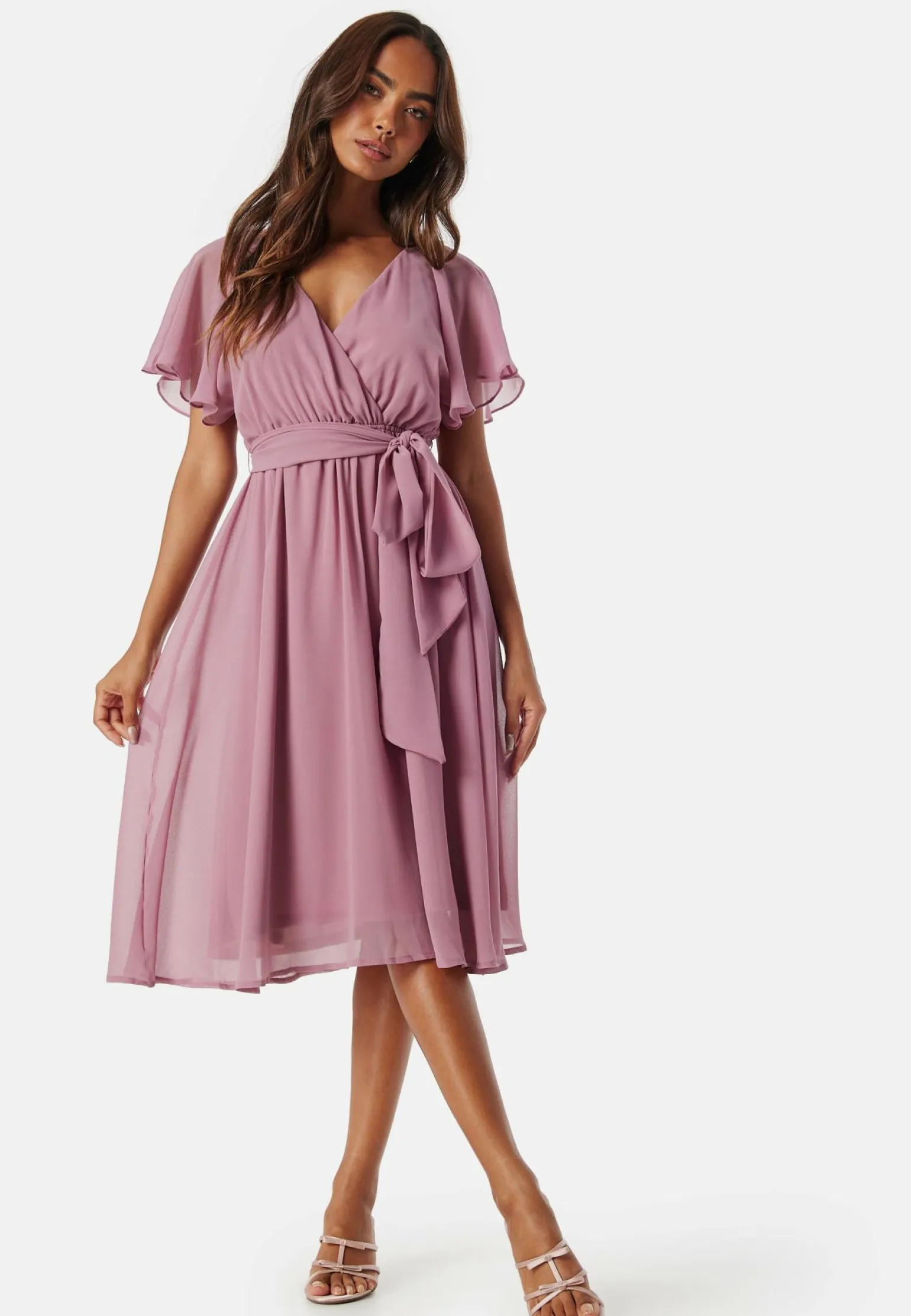 Flutter Chiffon Midi Dress