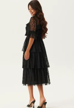 Frill Lace Midi Dress
