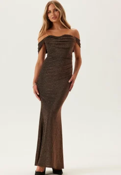 Glitter Off Shoulder Maxi Dress