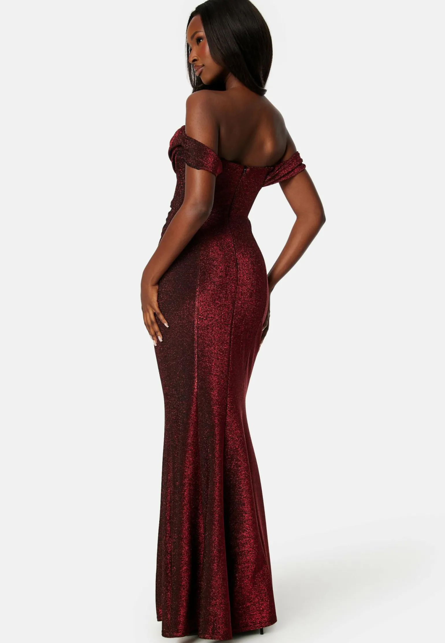 Glitter Off Shoulder Maxi Dress