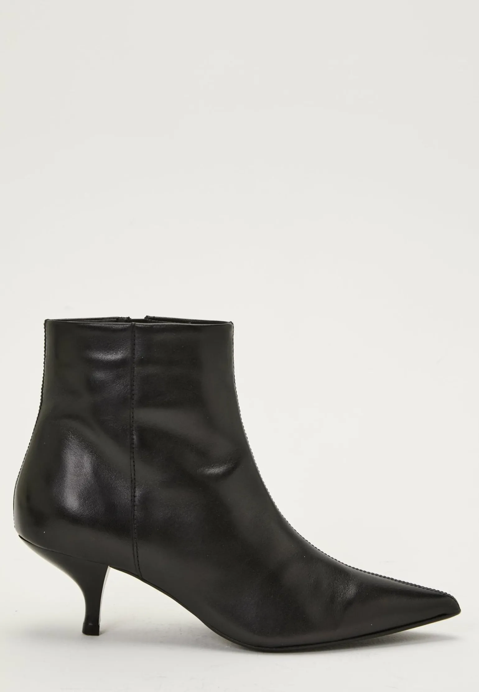 Heeled Leather Ankle Boot