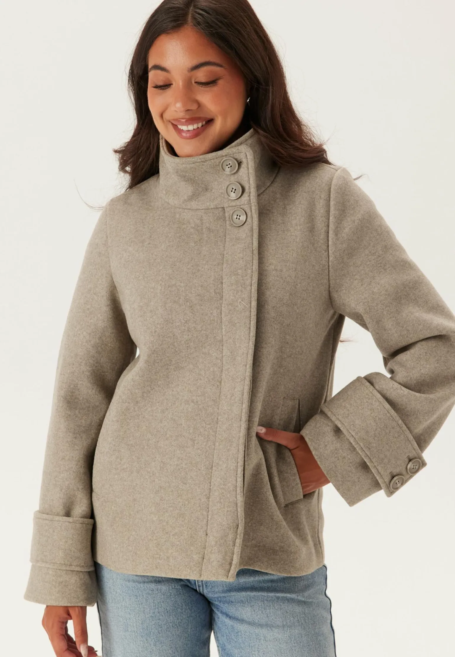 High Neck Short Coat