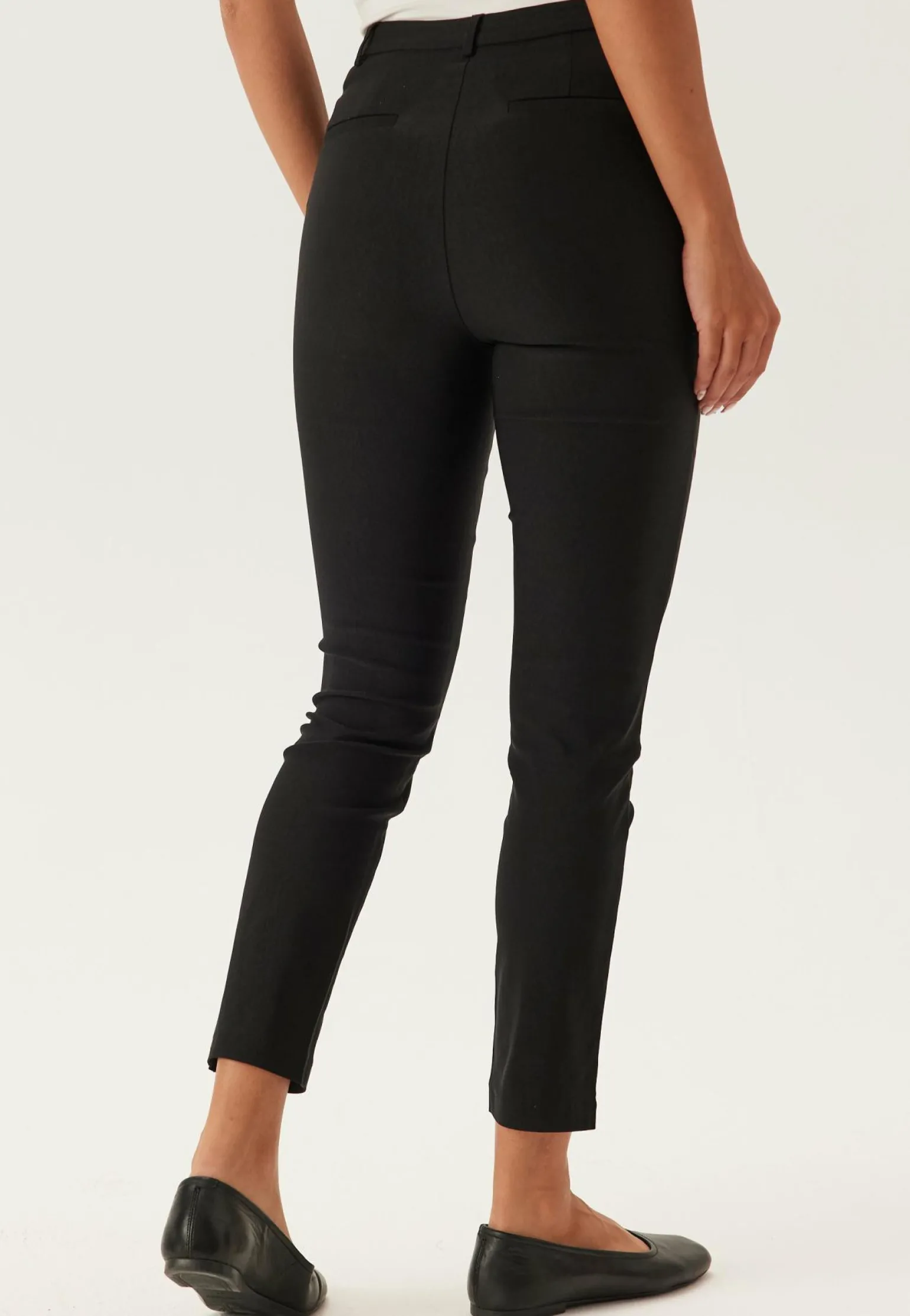 High Waist Stretchy Cropped Slit Trousers