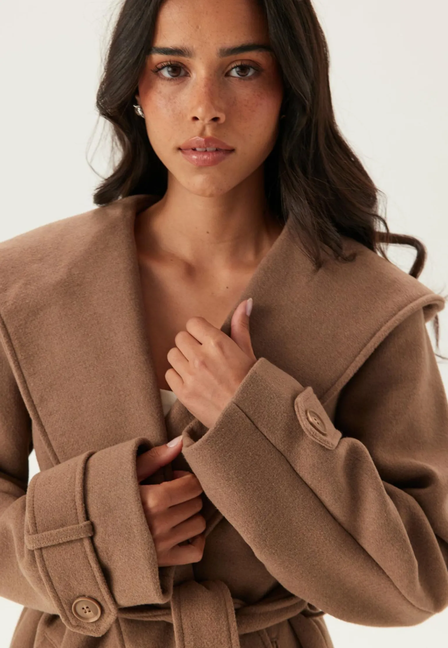 Hooded Wool Mix Coat