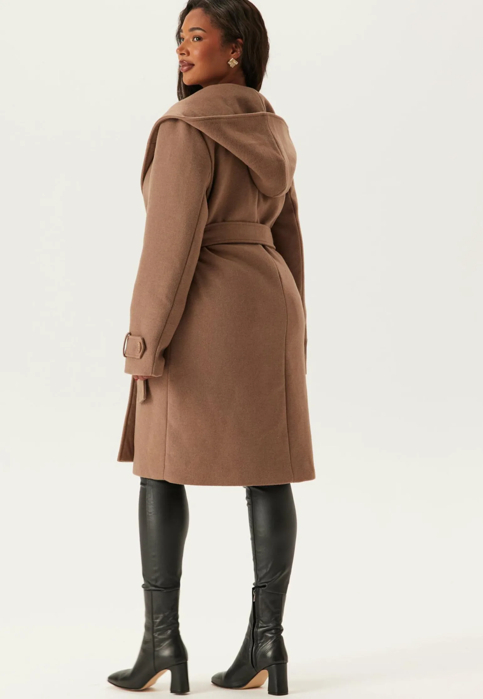 Hooded Wool Mix Coat