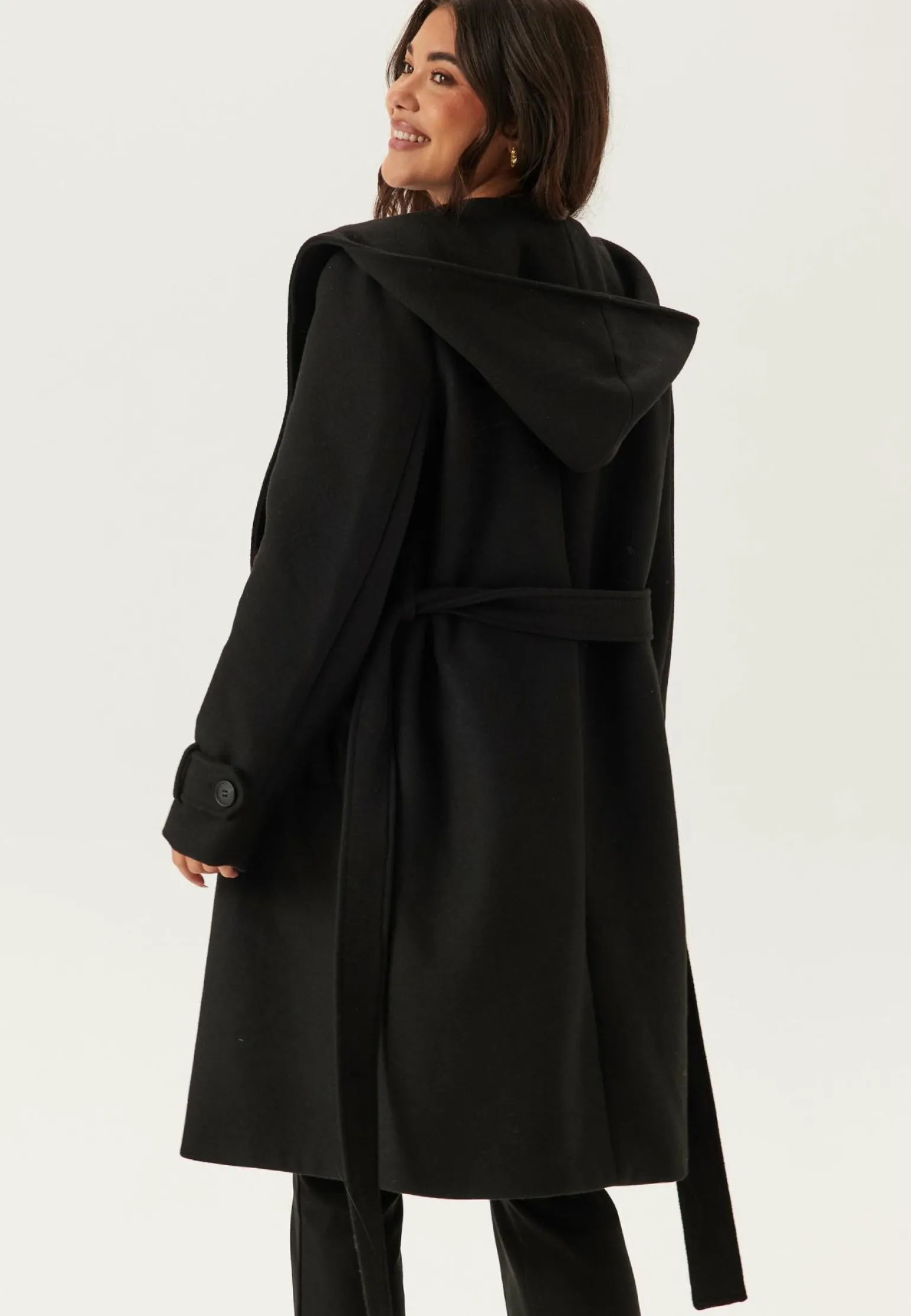 Hooded Wool Mix Coat