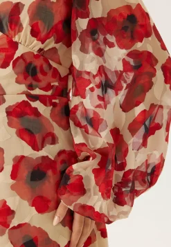 Jacquard Chiffon Midi Dress