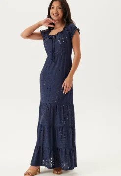 Jersey Broderie Anglaise Maxi Dress