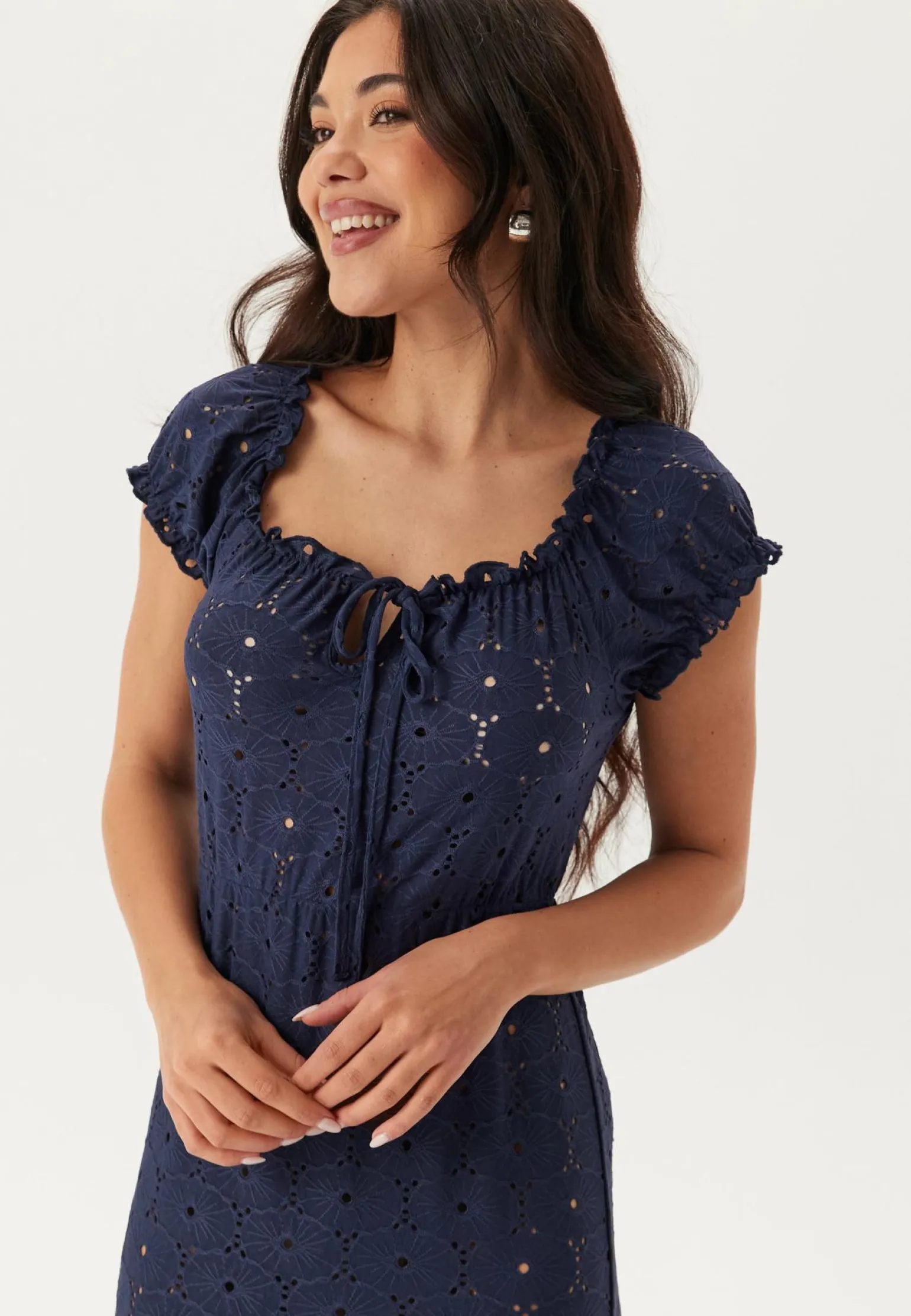 Jersey Broderie Anglaise Maxi Dress