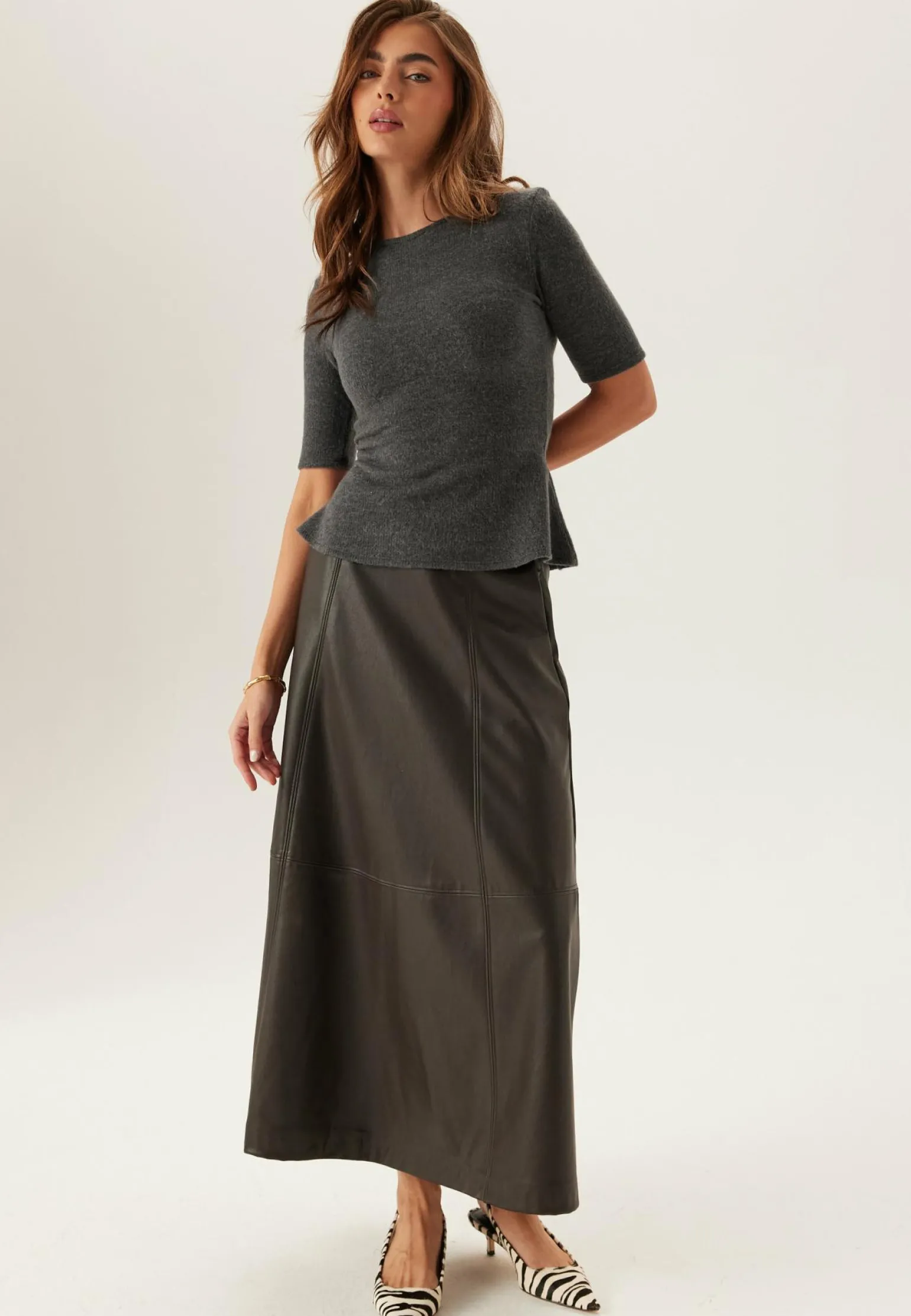 Knitted Peplum Top