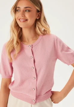Knitted Short Sleeve Cardigan