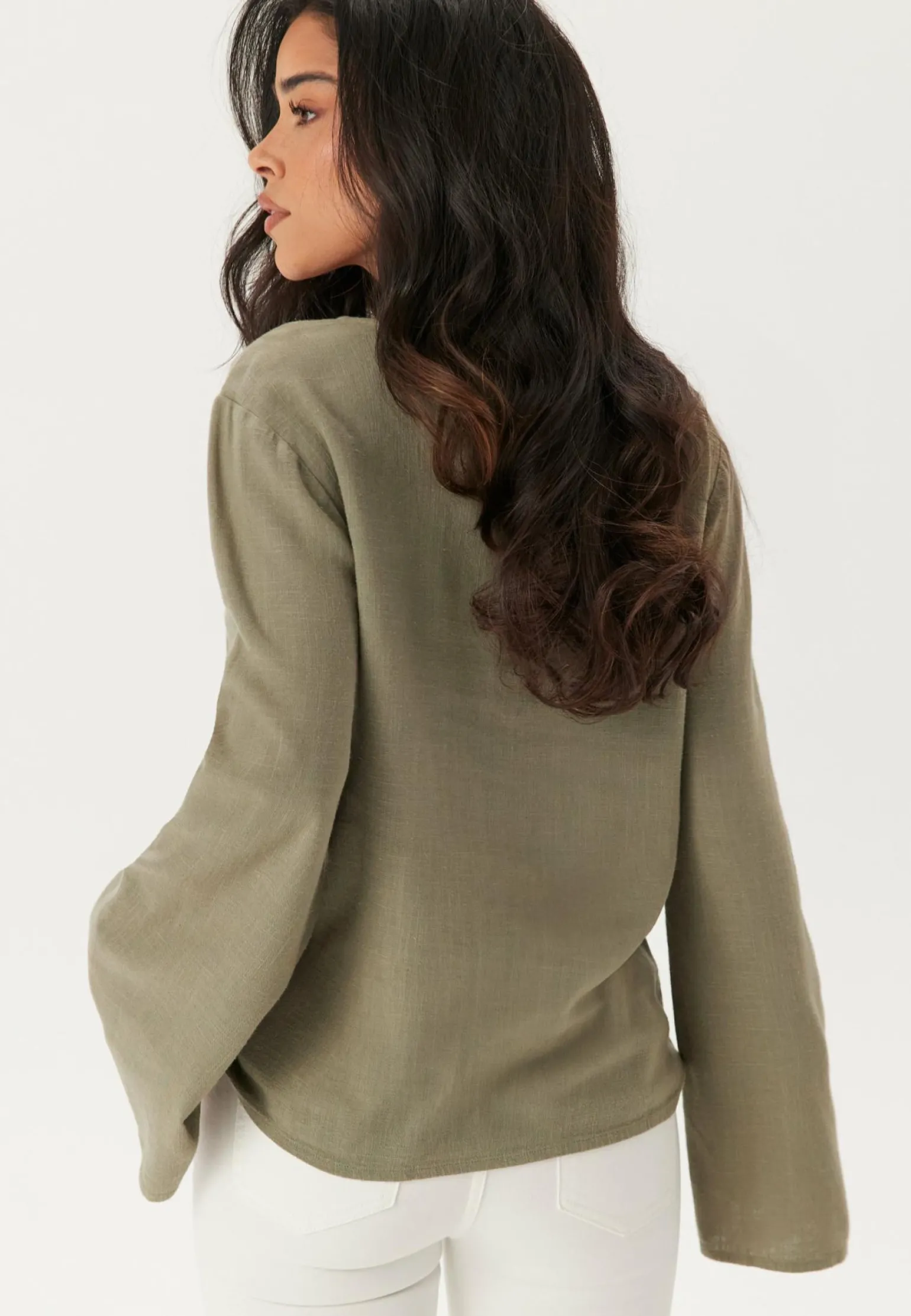 Linen Wide Sleeve Blouse