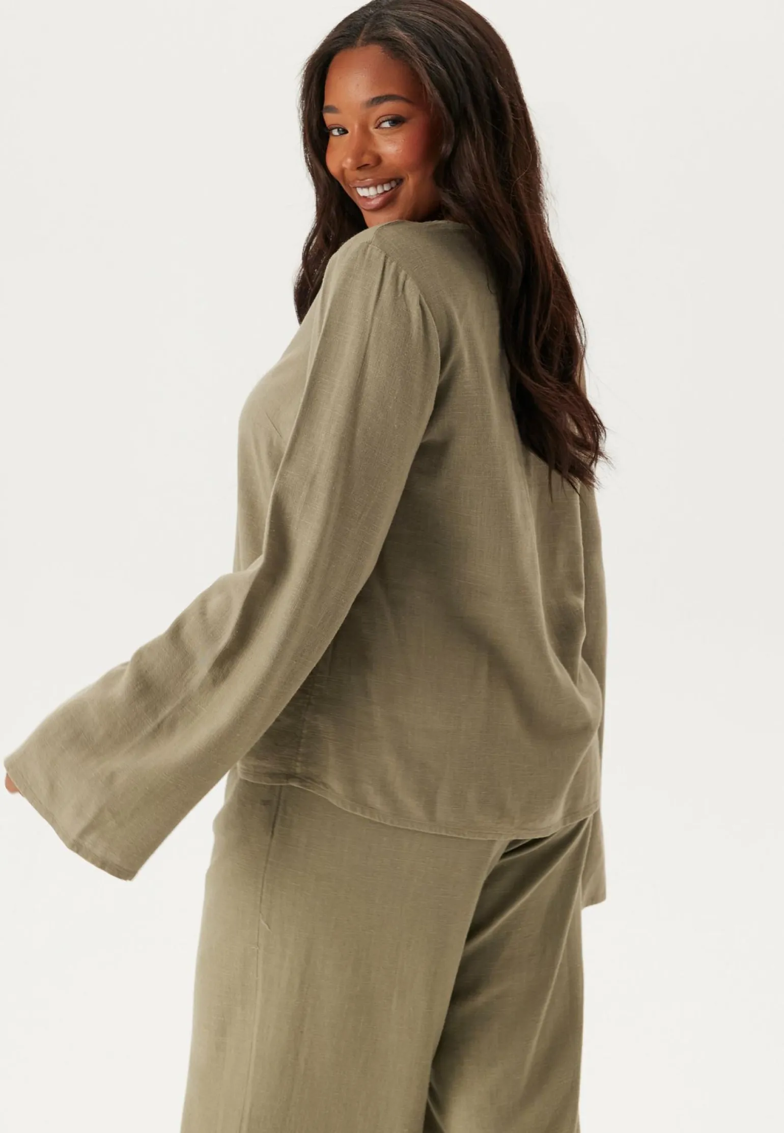 Linen Wide Sleeve Blouse