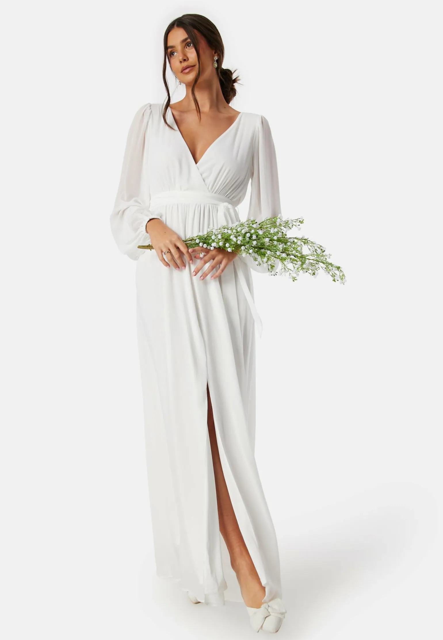 Long Sleeve Chiffon Maxi Dress
