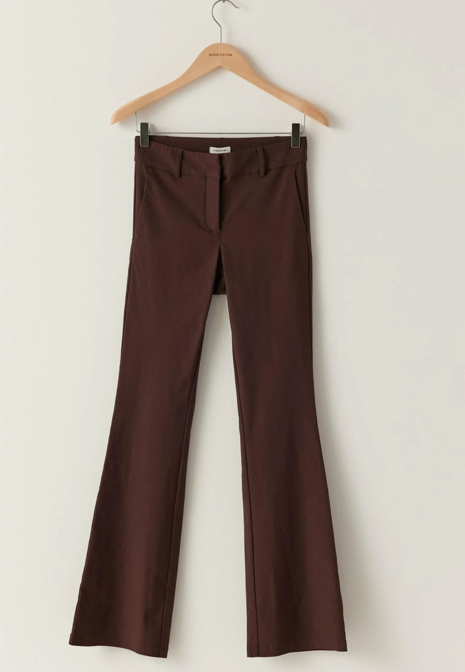 Mid Waist Stretchy Flared Trousers