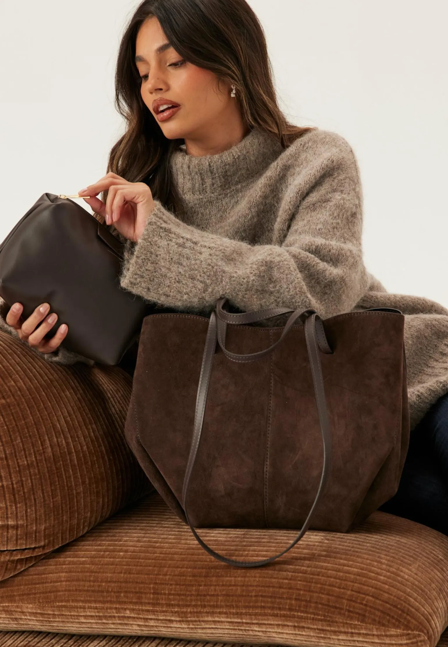 Nola XL Suede Handbag