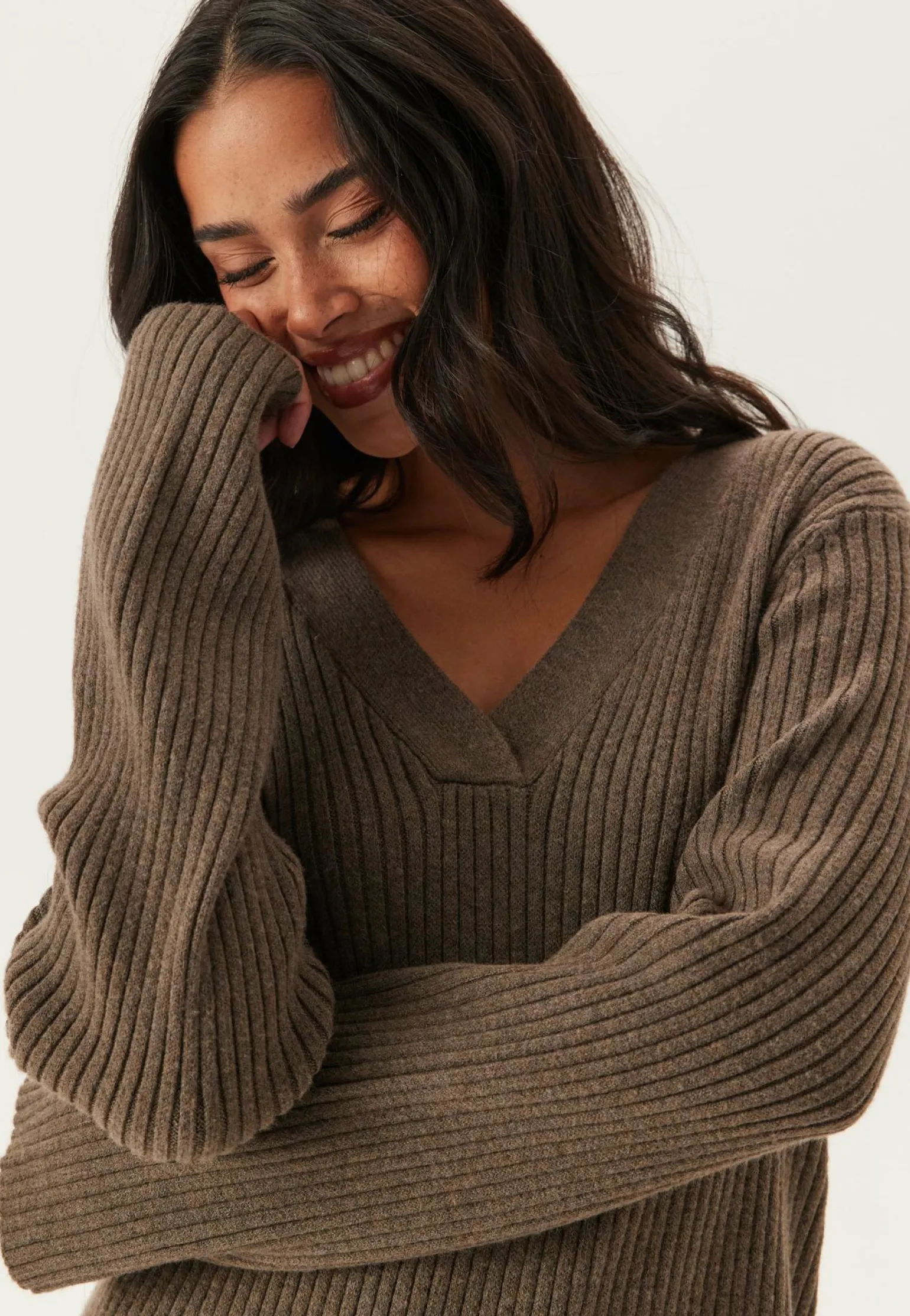 Objelva L/S RE V-NECK KNIT DRESS
