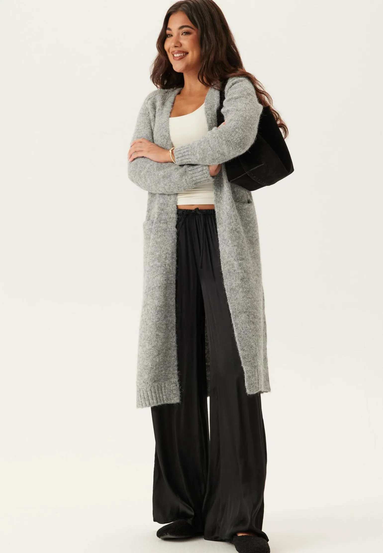 Objmilu Ls Lo Long Knit Cardig