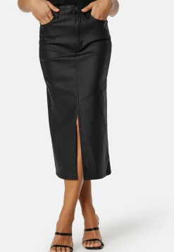 Objnaya Coated Mid Waist Skirt