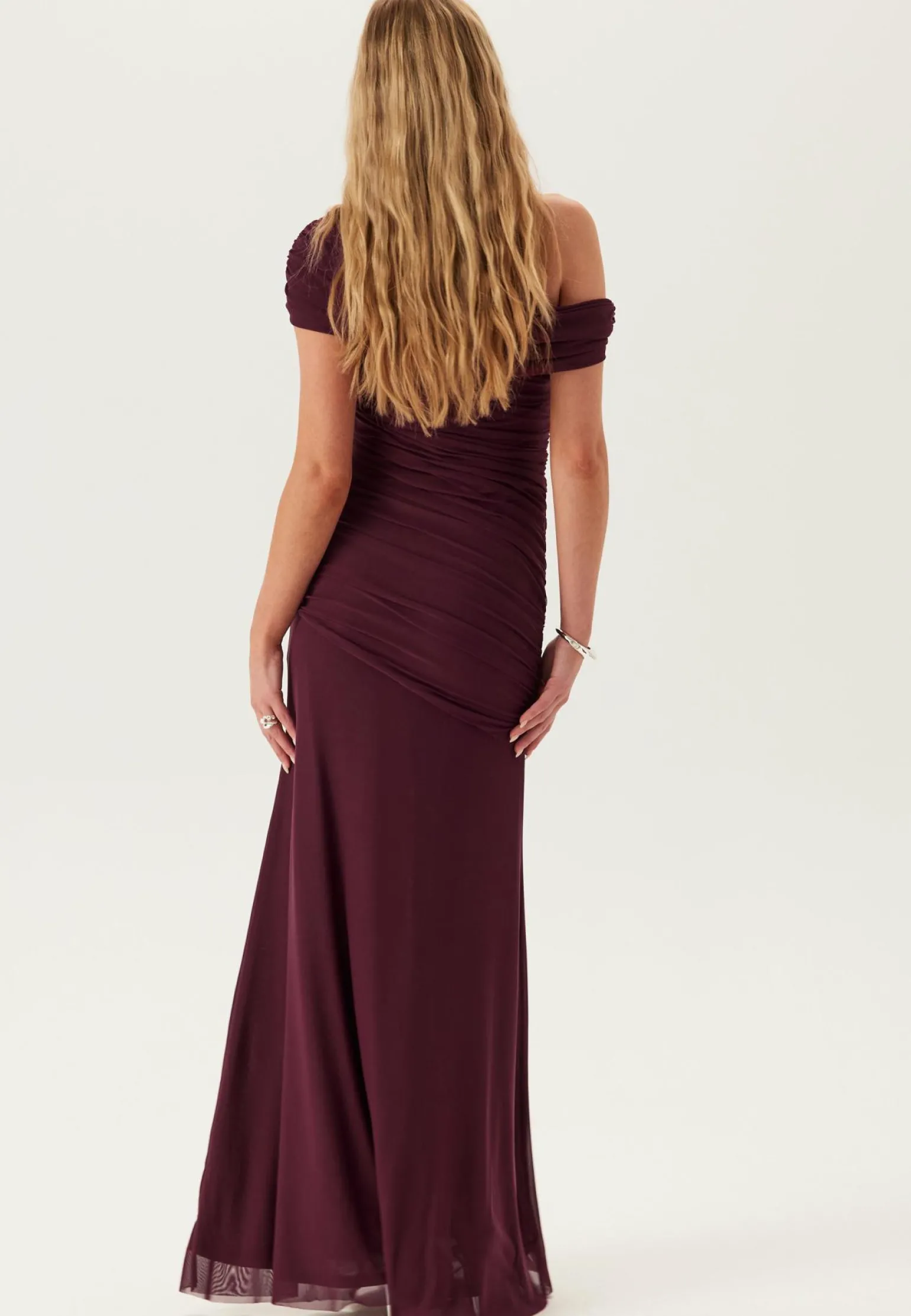 Off Shoulder Mesh Gown
