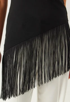 One Shoulder Fringe Top