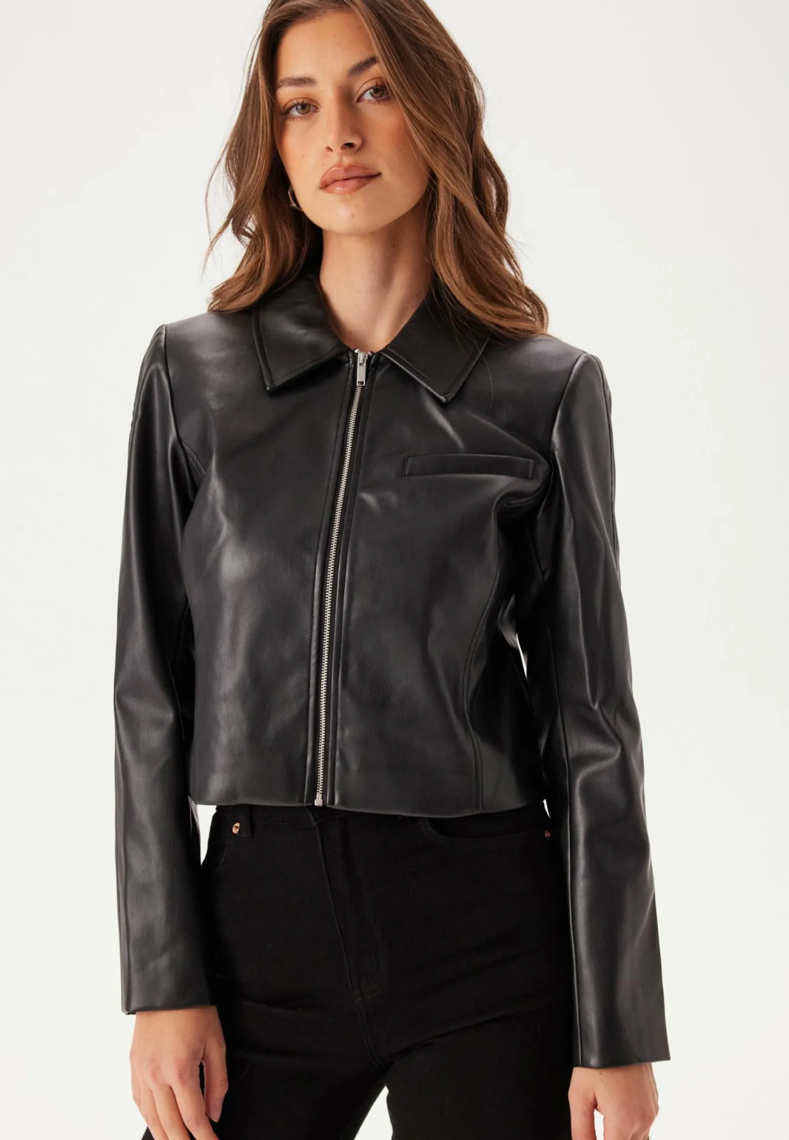 Onlamili L/S ZIP FAUX LEA JACK