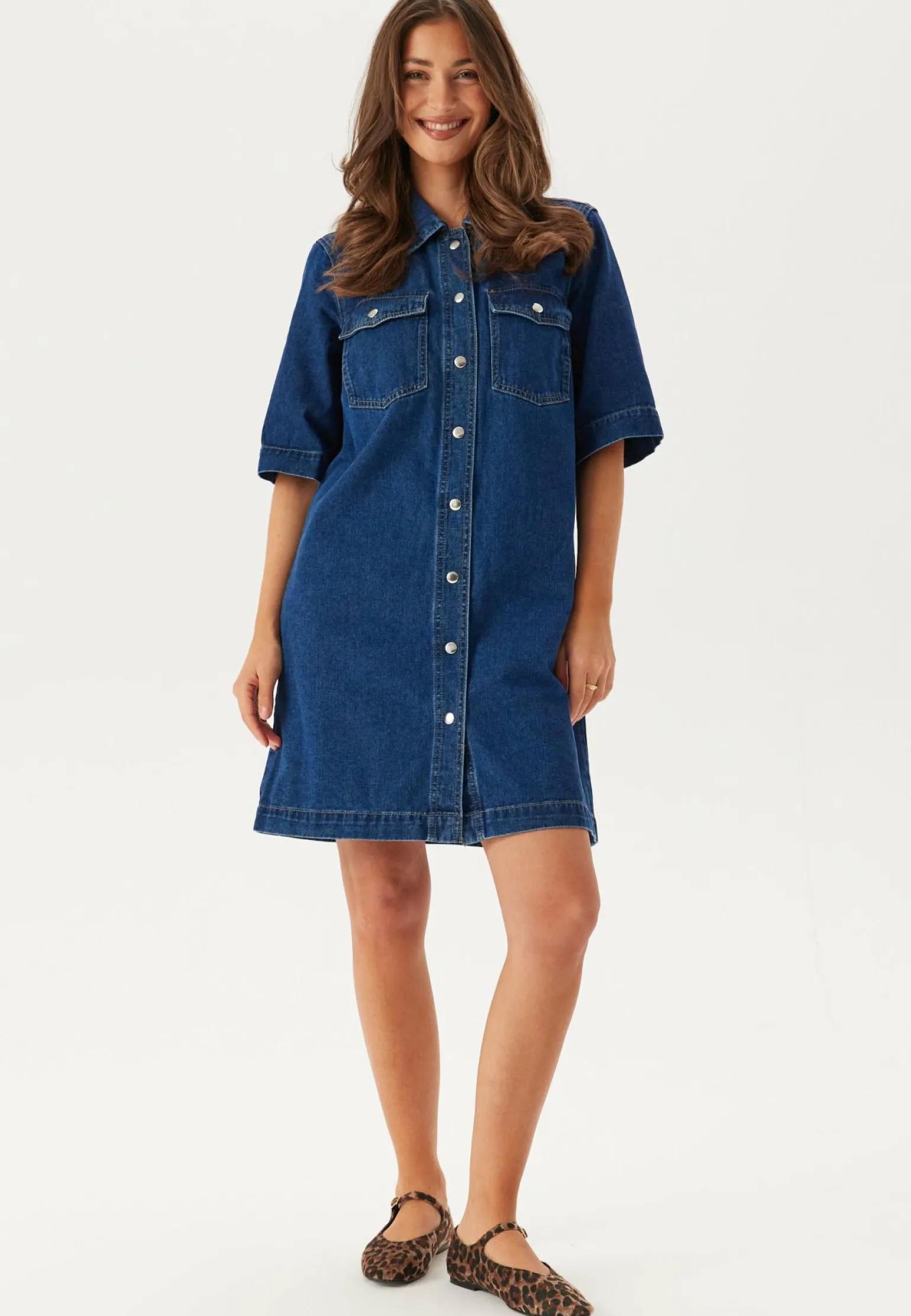 Onlbelle S/S BUTTON DRESS DNM