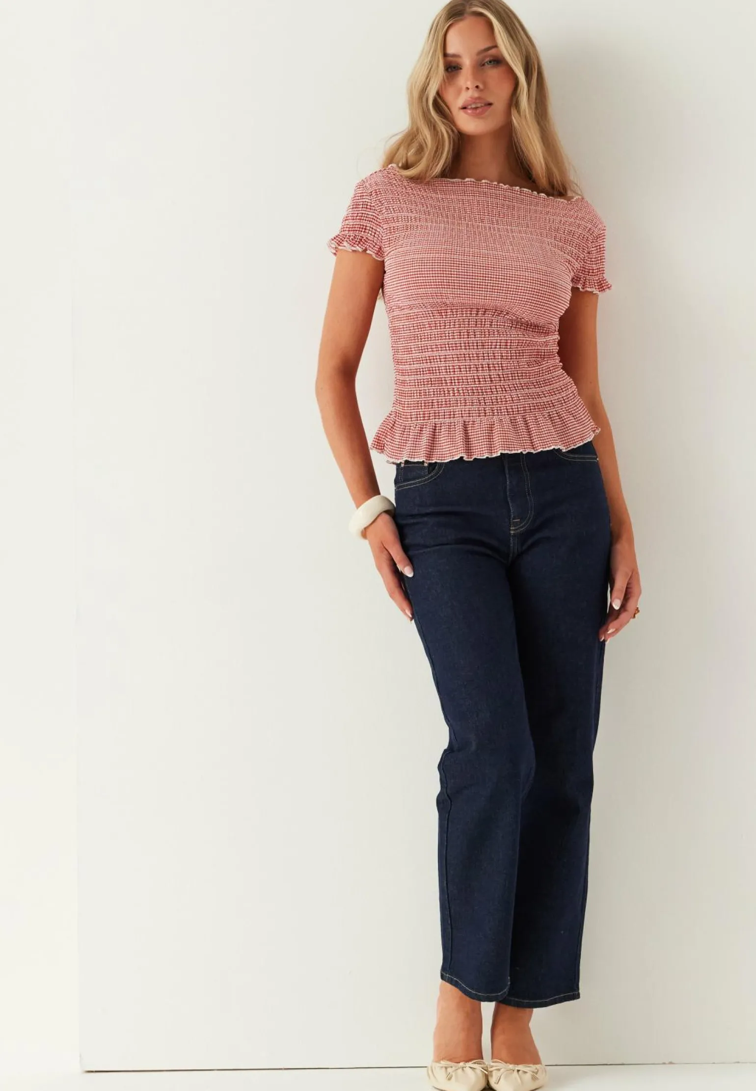 Onlcelle Life Cap Smock Boatneck Top