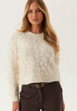Onlhua Life Ls Flower Detail O-neck Knit