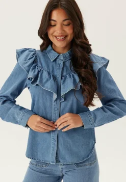 Onlindigo Frill Stud L/S DNM S