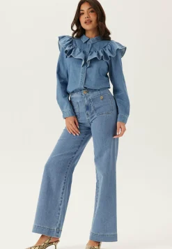 Onlindigo Frill Stud L/S DNM S