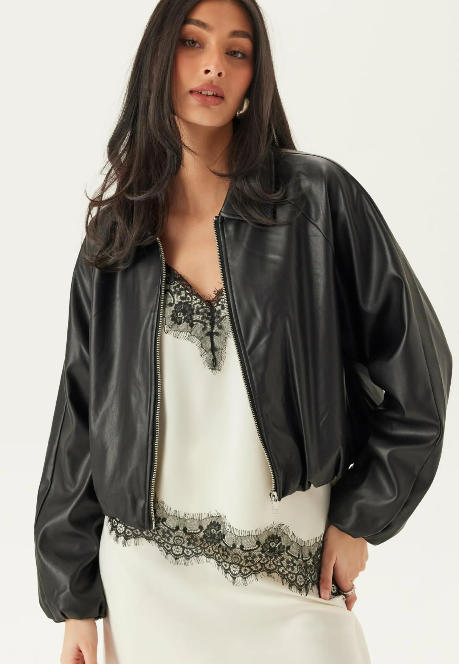 Onlsaramy Faux Leather Bomber