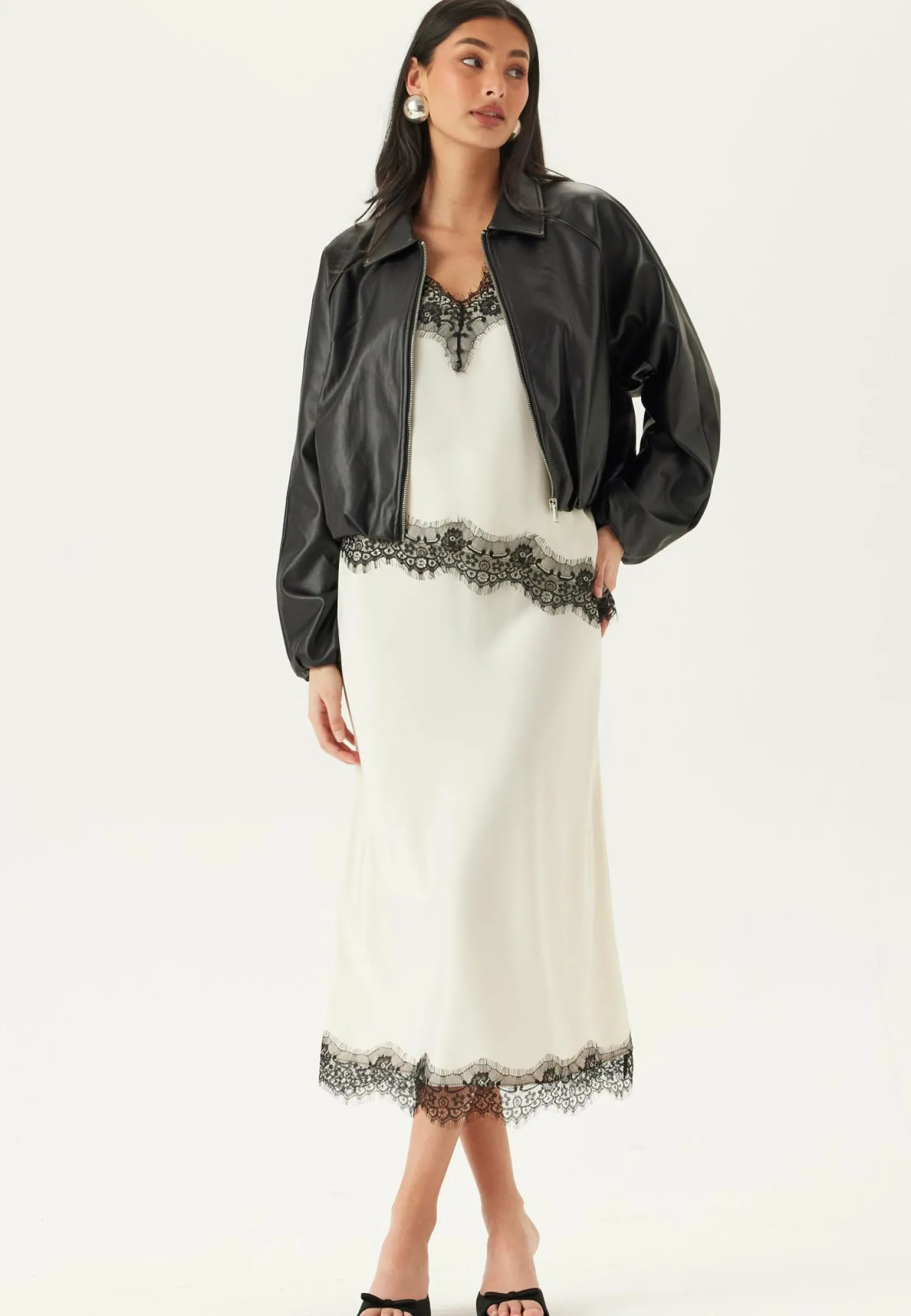 Onlsaramy Faux Leather Bomber