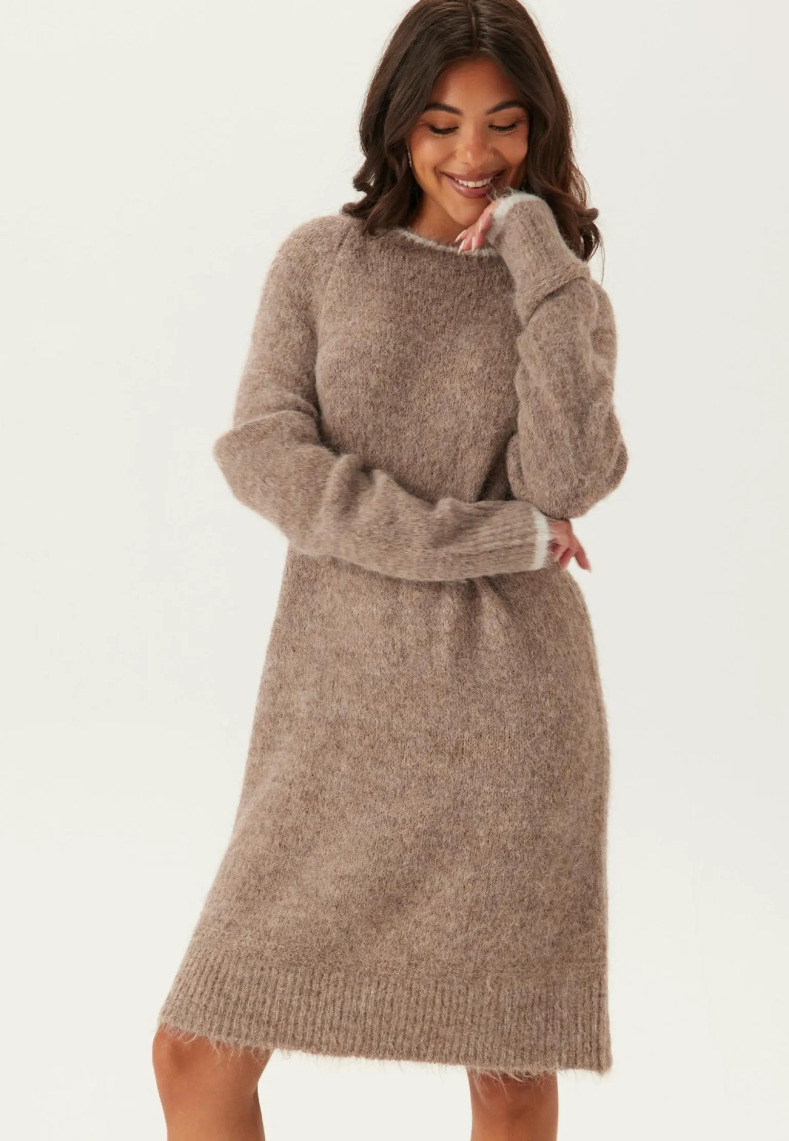 Pcivy Ls Contrast Knit Dress