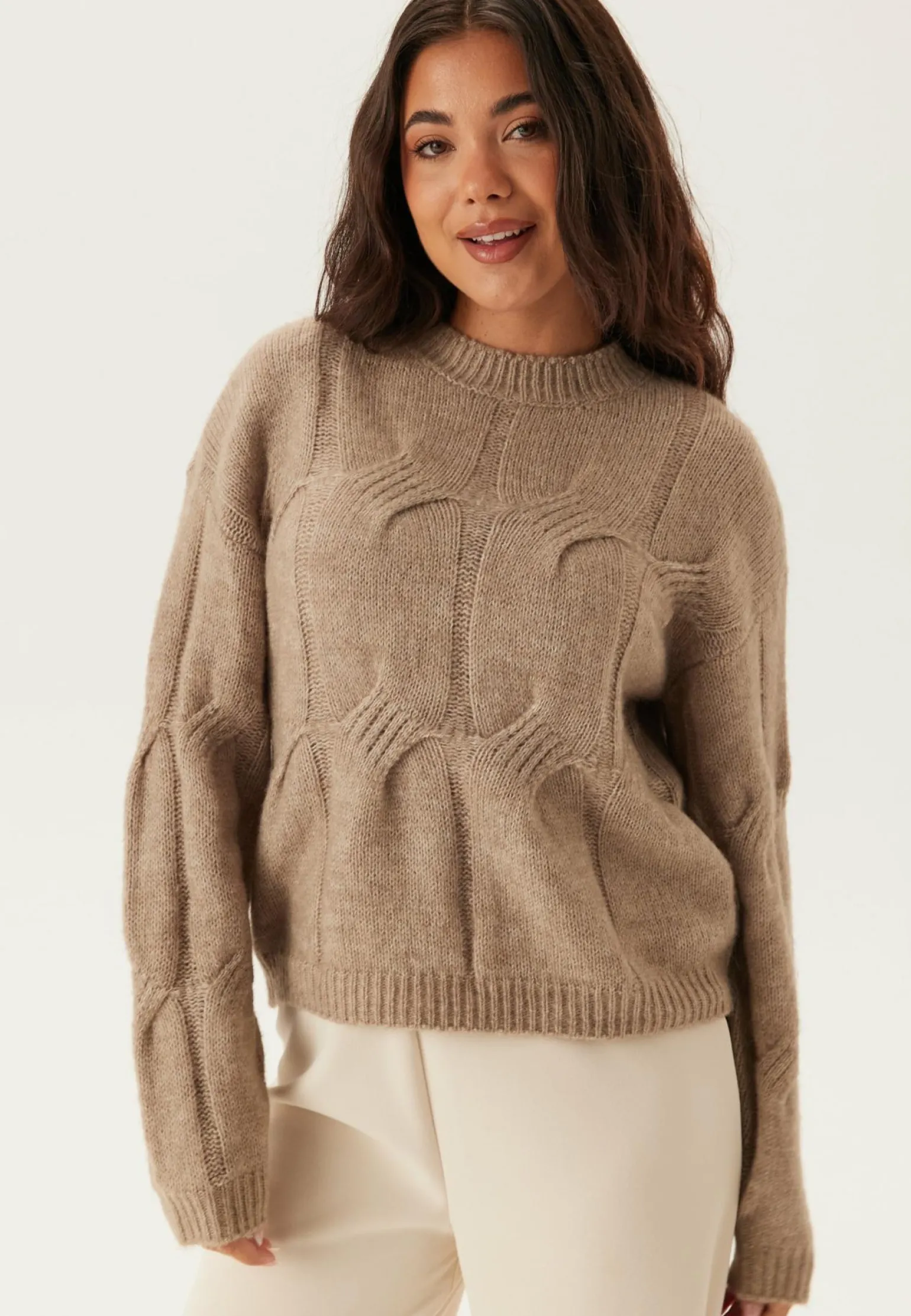 Pcjenna Ls O-neck Cable Knit