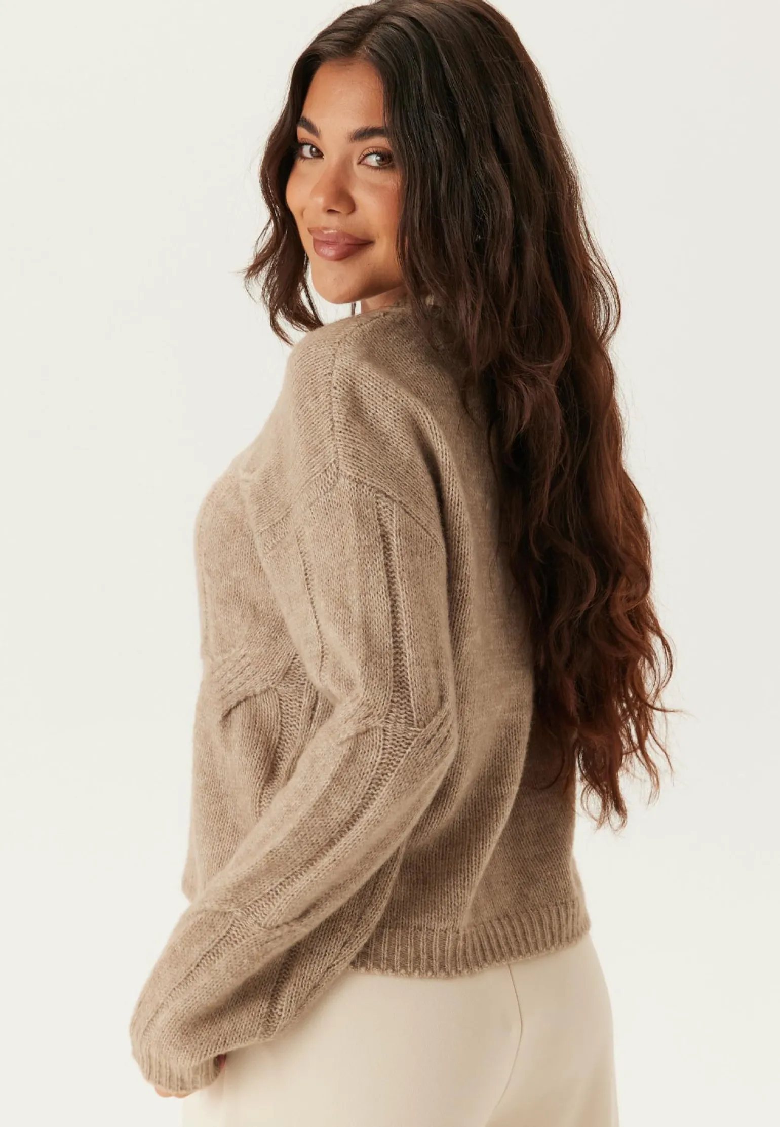 Pcjenna Ls O-neck Cable Knit