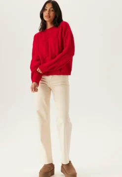 Pcjenna Ls O-neck Cable Knit