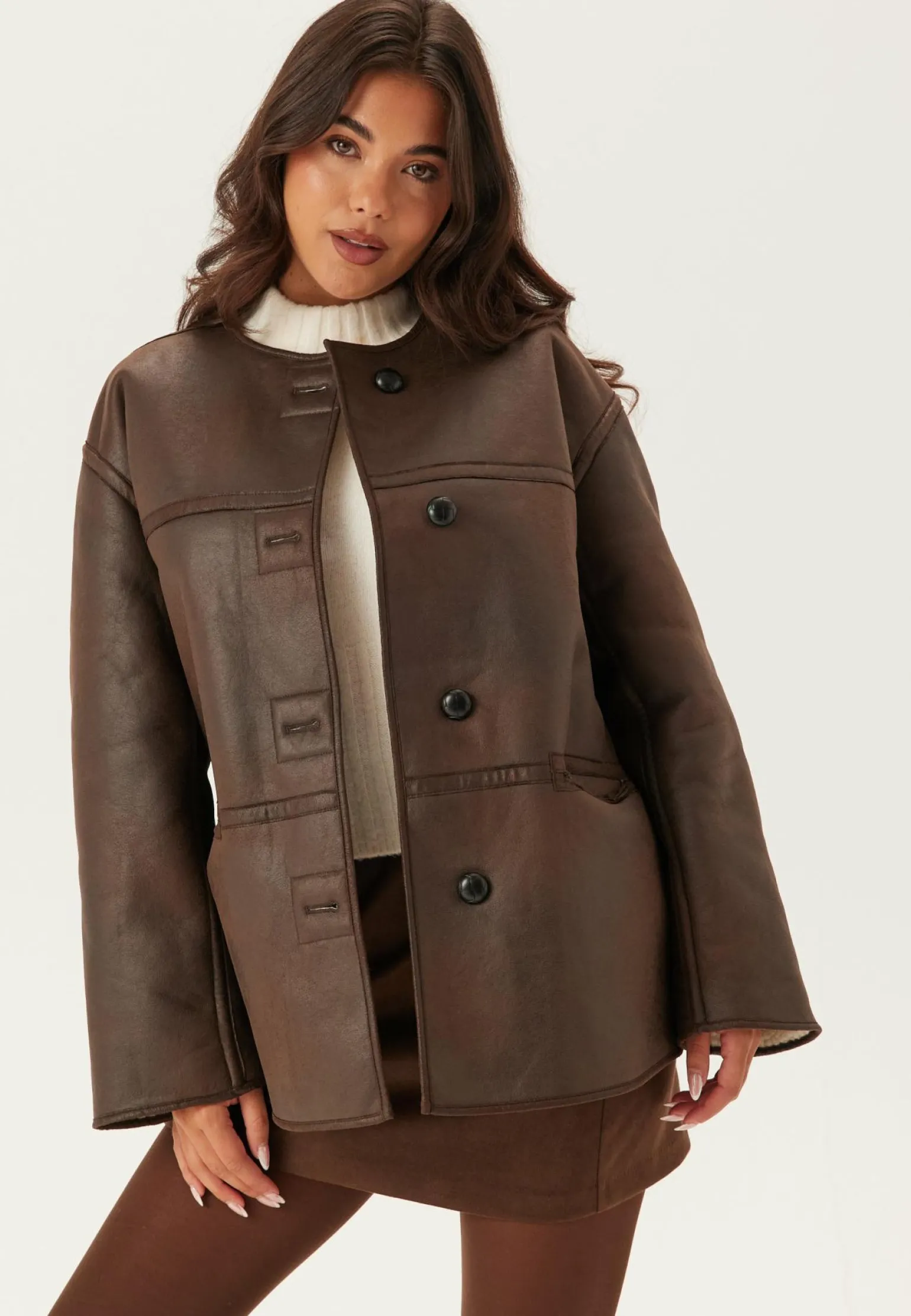 Pcjulie Reversible Teddy Coat
