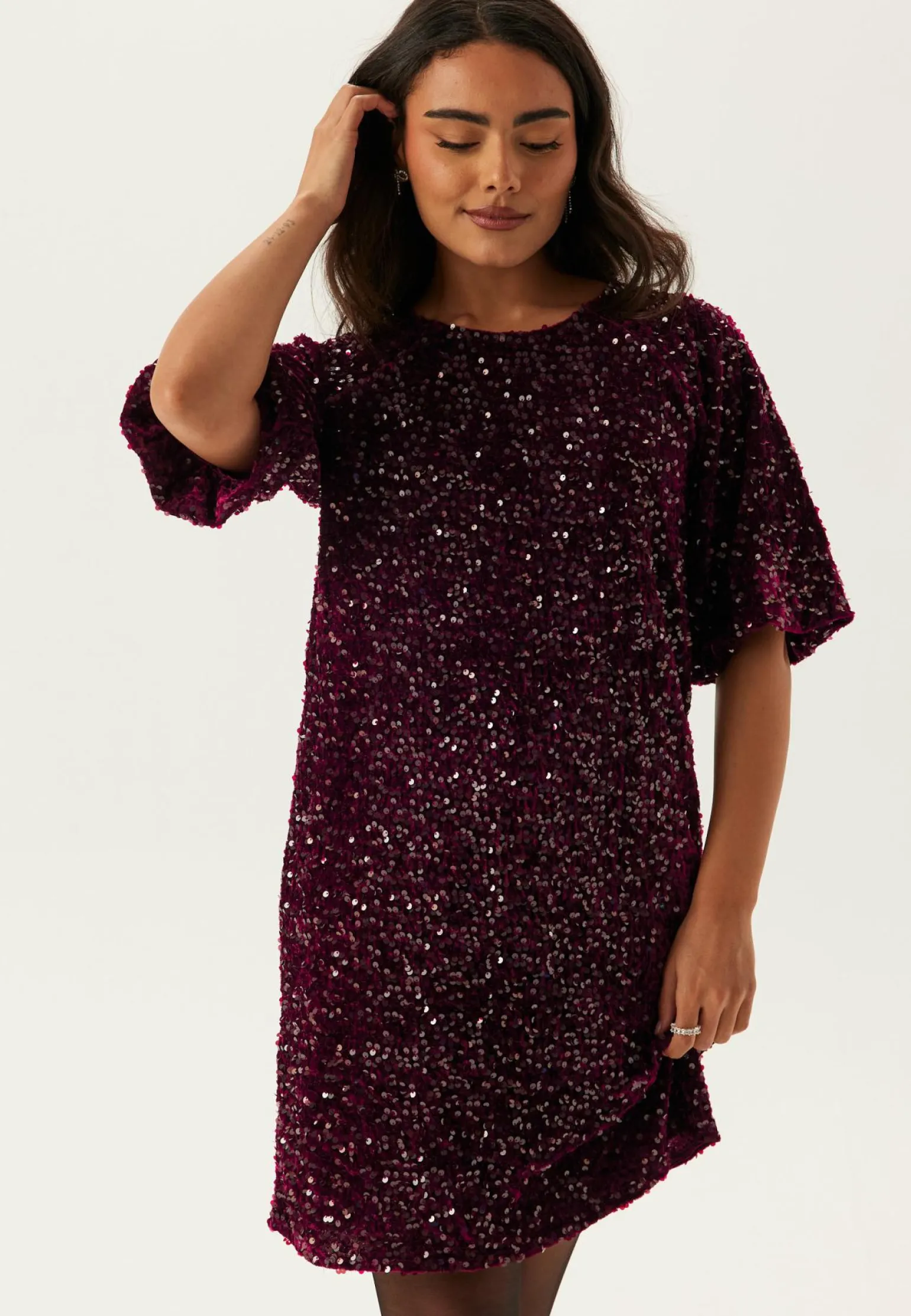 Pckam Ss Puff Sleeves Dress