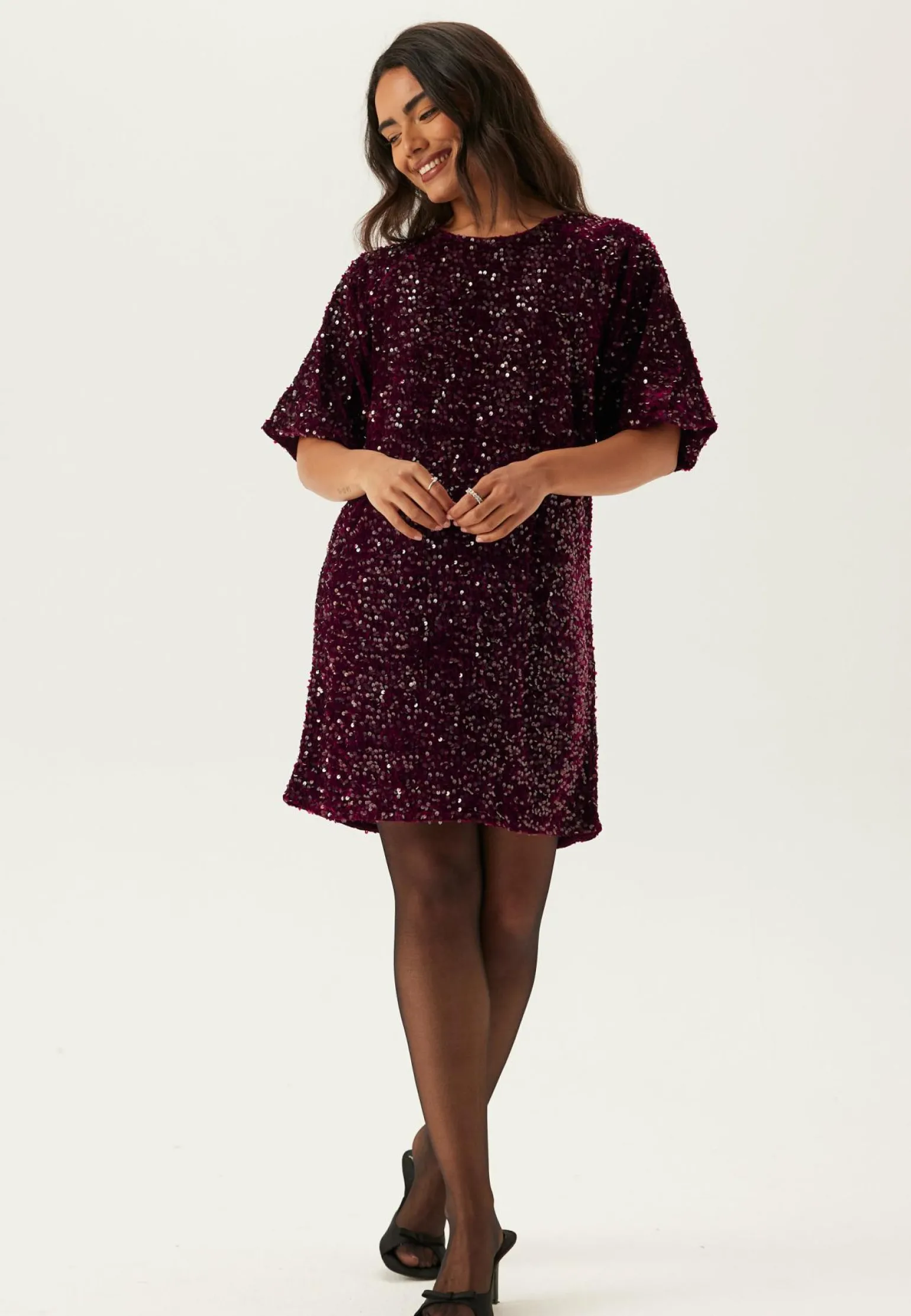 Pckam Ss Puff Sleeves Dress