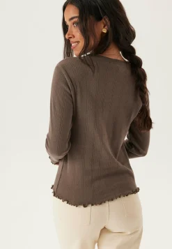 Pcmarie Ls O-neck Poin Top