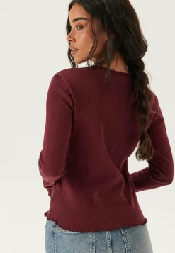 Pcmarie Ls O-neck Poin Top